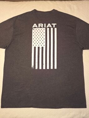 Ariat Men's Dark Gray Graphic Short Sleeve Freedom American Flag